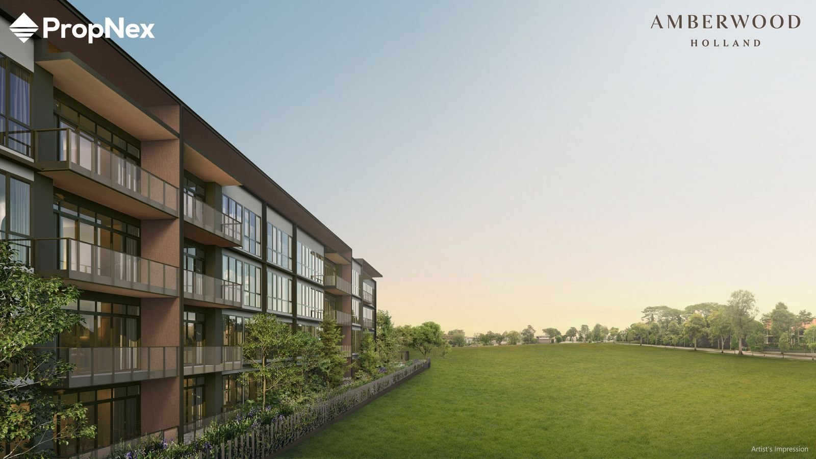 Six-storey block facing open greenery