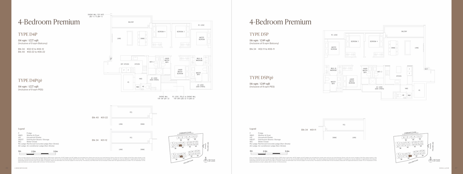 Floor plan sheet from the developer's Amberwood at Holland plans