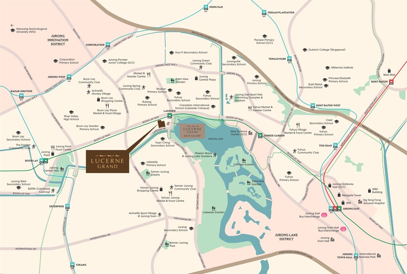 Lucerne Grand location map at Lakeside Drive, Jurong West