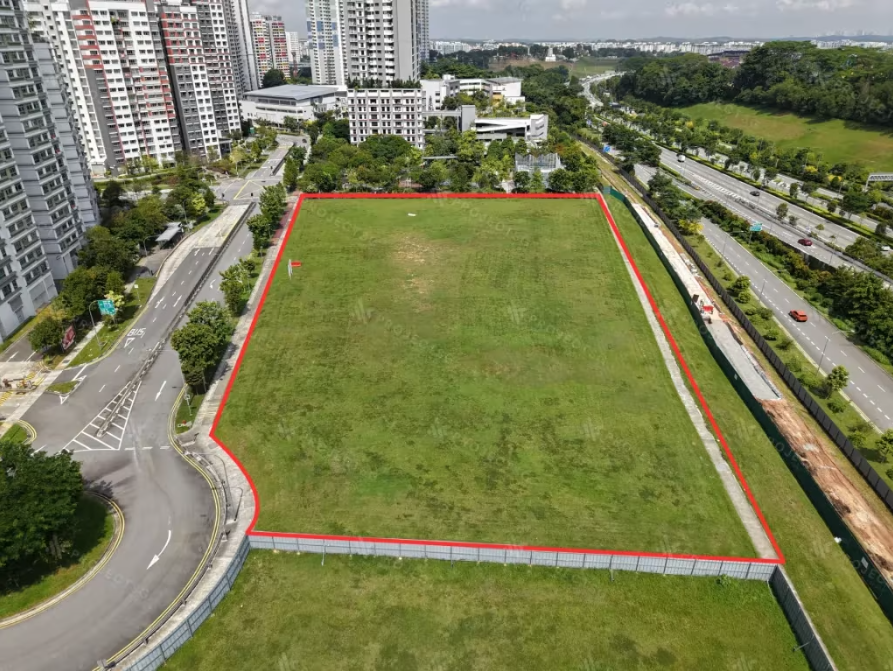 Aerial view of the Senja Close land parcel before development