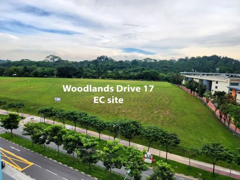Aerial photograph of the Woodlands Drive 17 Executive Condominium site before construction began